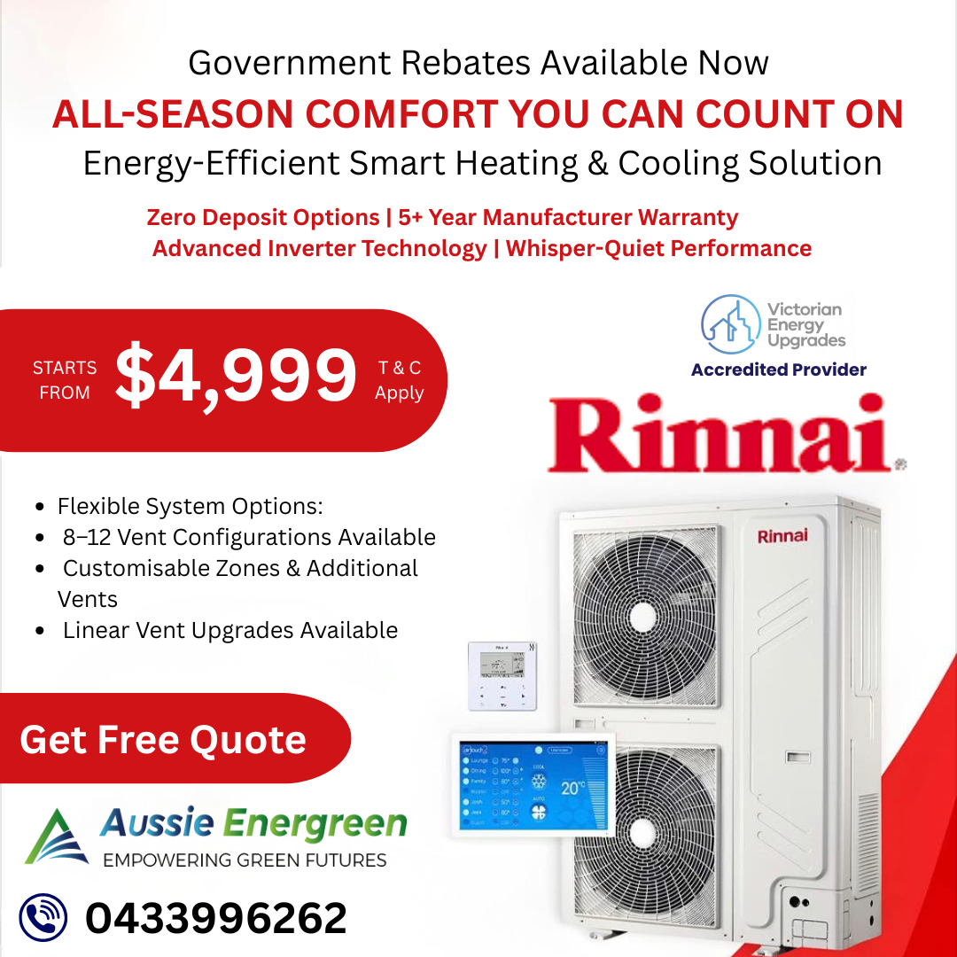 Rinnai ducted system — flexible vent configurations