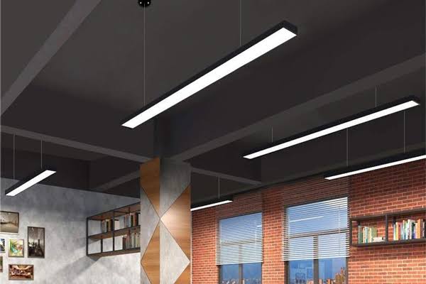 LED batten fitting installed indoors